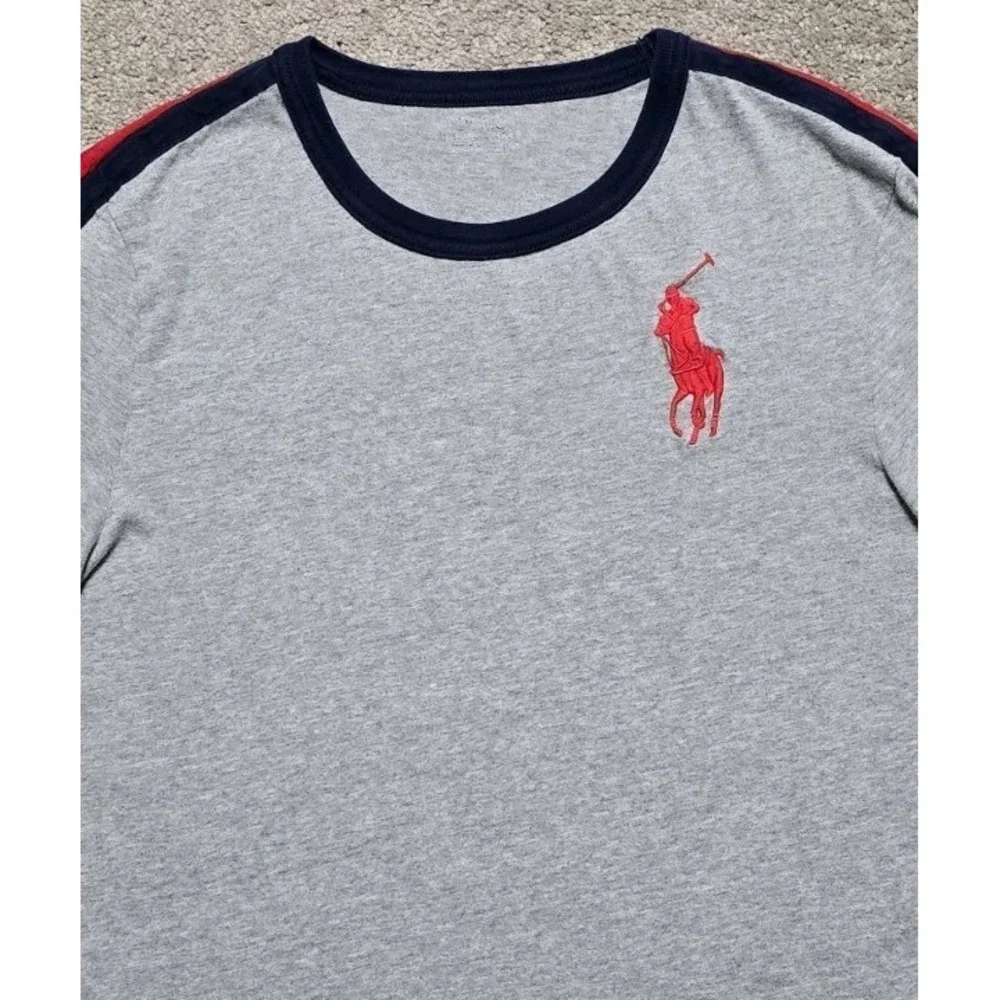 Polo Ralph Lauren Rugby Big‎ Pony T Shirt RL Mens Sz S Gray